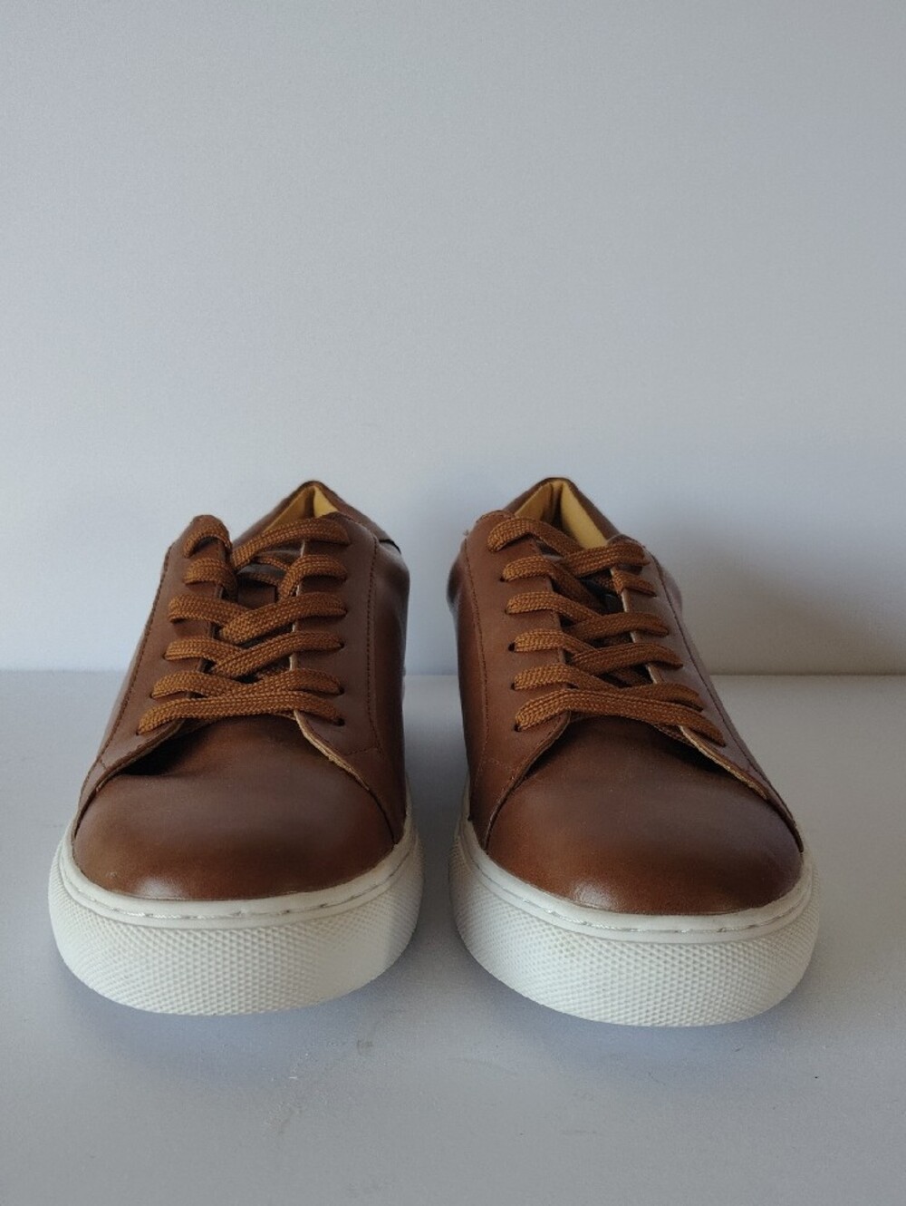 Ace Marks Low-Top Leather Sneakers in Brown - Clean Casual Men's 10 Like New - Picture 4 of 8